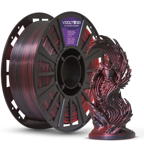 Filamento PLA Duo Color Shadow Vermelho com Preto V-Silk - 1kg - comprar online