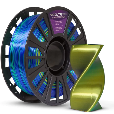 Filamento PLA Tri Azul Safira / Dourado / Verde V-Silk High Speed Premium 1kg - comprar online