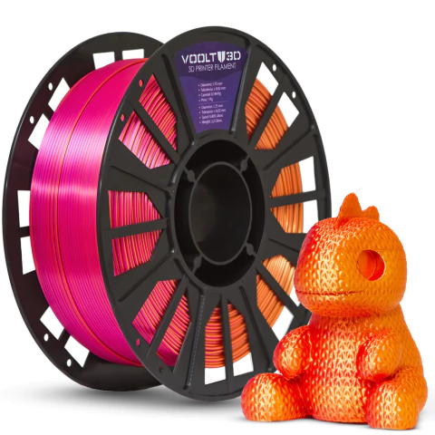 Filamento PLA Tri Color Dourado / Laranja / Rosa Choque V-Silk High Speed Premium 1kg - comprar online