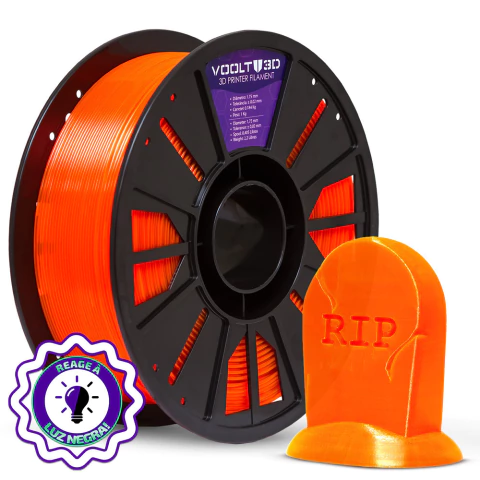 Filamento PETG HF Laranja Neon Translúcido High Fluidity Premium - 1Kg - comprar online